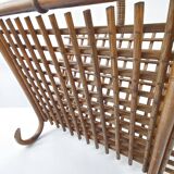 Vintage bamboo & rattan magazine rack 1960