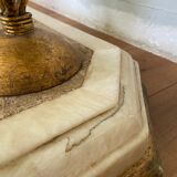 Design coffee table 70-80s in glass and alabaster