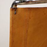 Set of 4 vintage leather and chrome metal chairs, 1970