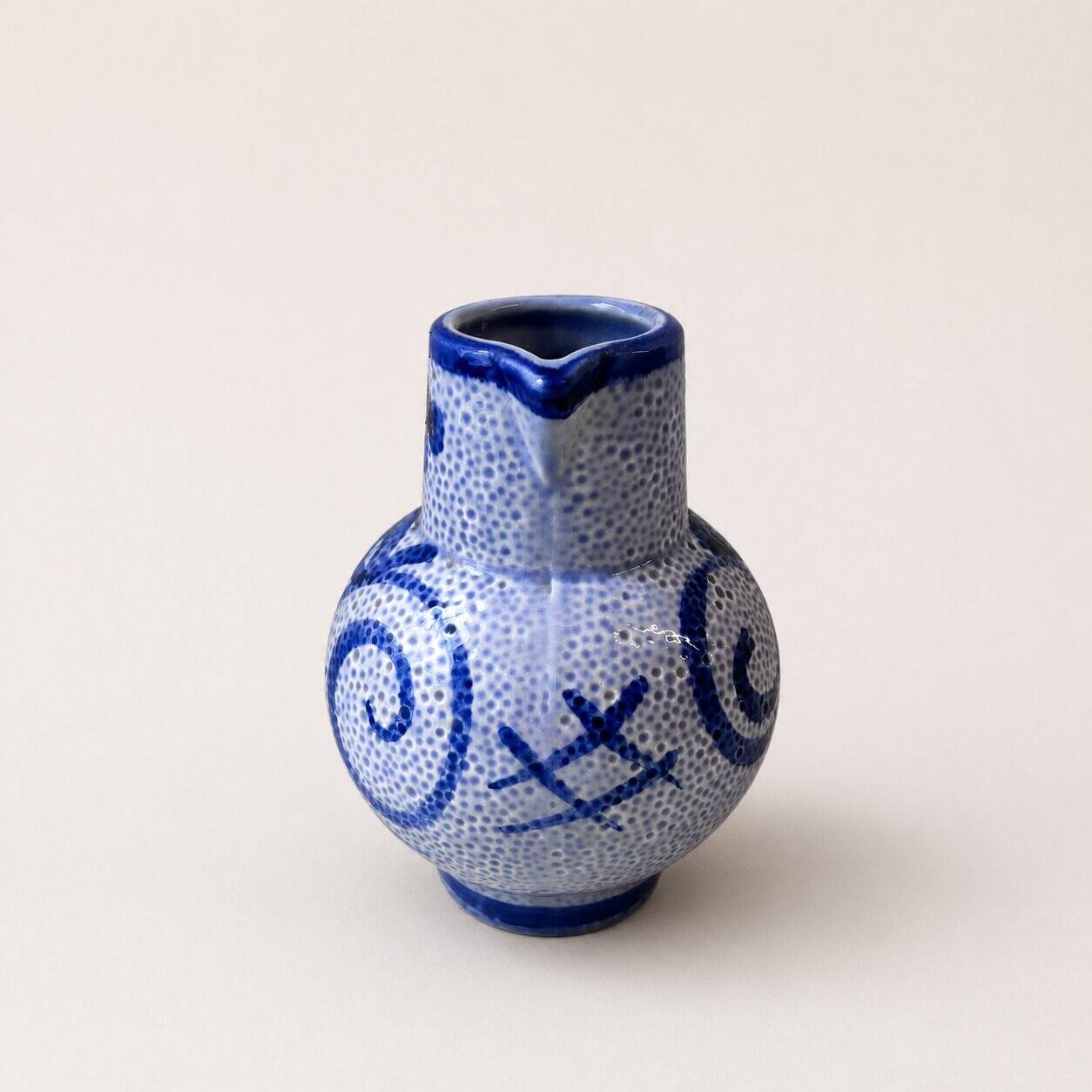 Blue ceramic jug