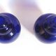 Pair of colbat blue art deco vase with silver leaf inclusions height 24 cm