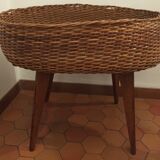 Vintage rattan plant holder