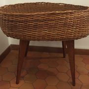 Vintage rattan plant stand