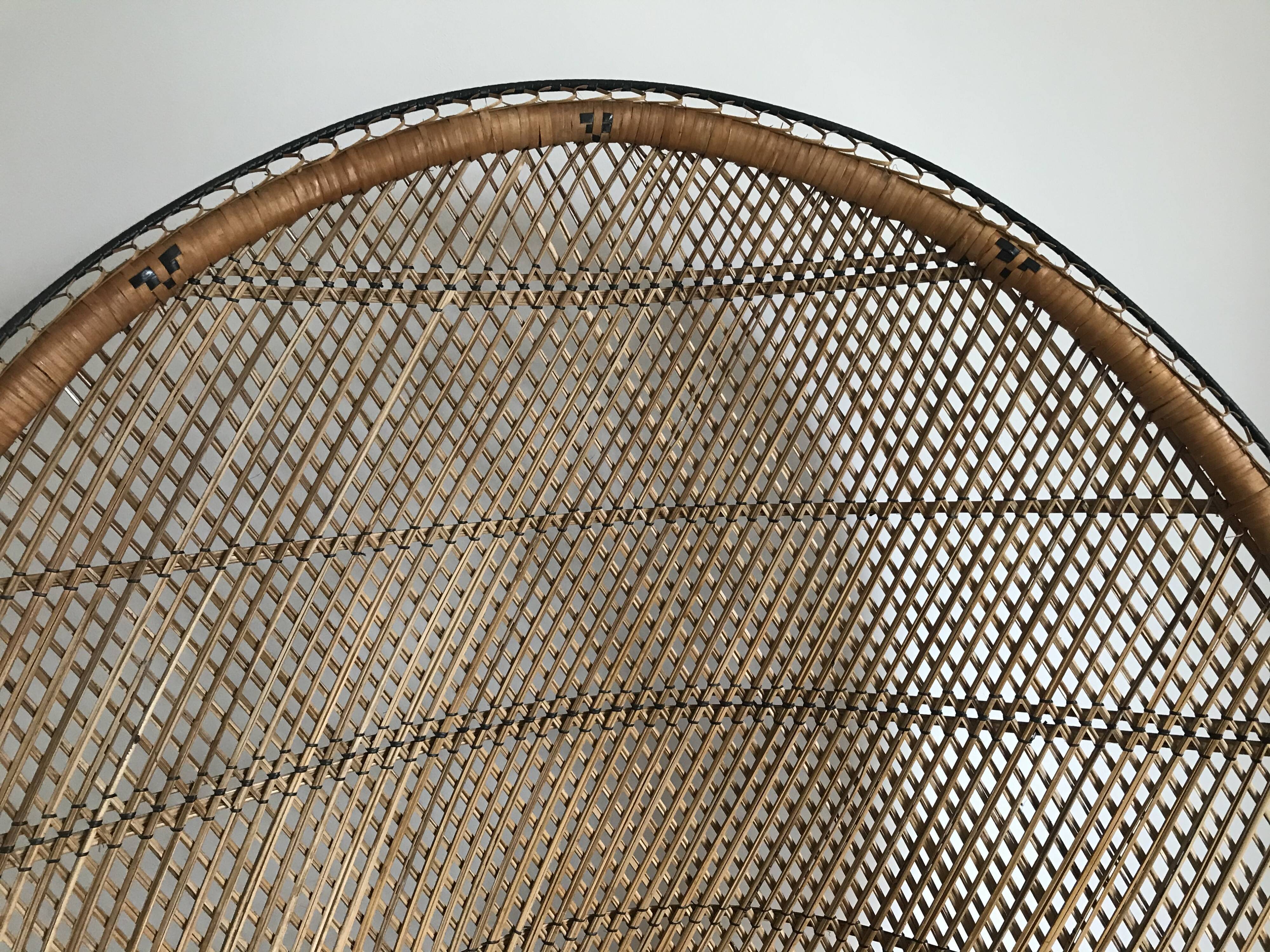 Vintage Emmanuelle chair in rattan and buri