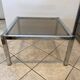 Square coffee table with smoked glass top and chrome base an70