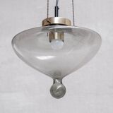 Smoked Glass and Brass RAAK Pendant Light (2 Available)