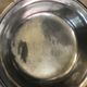 Patinated pewter dish brand pink design cut with handles 80s