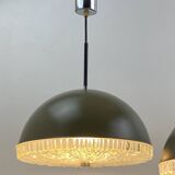 Space Age 1970 pendant light, brown and chrome
