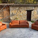 Sofa and Two Armchairs by De Sede