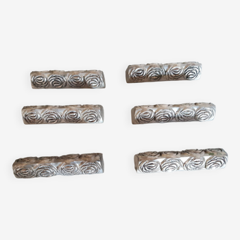 Portes couteau SILEA design métal argenté lot de 6