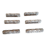 SILEA knife holders silver metal design set of 6