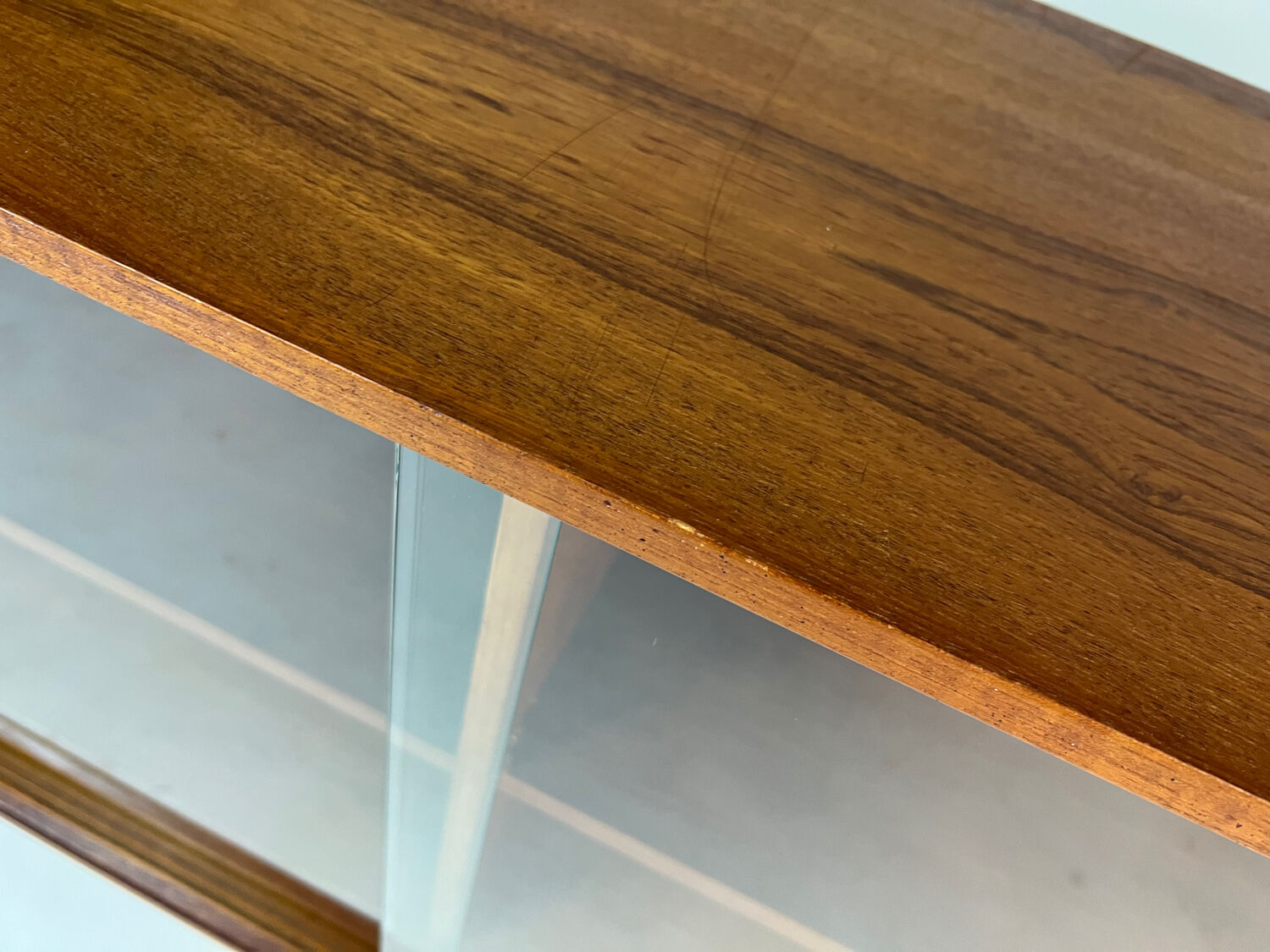 Vintage teak display cabinet sideboard shelf 60s midcentury
