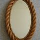 old rope mirror Audoux Minet vintage design 1950s old mirror 50s