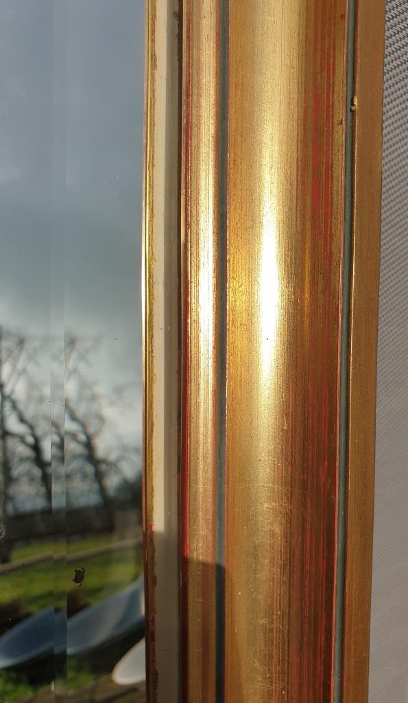 Beveled mirror gilded frame 140x42