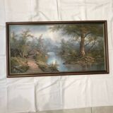 Large format landscape canvas painting