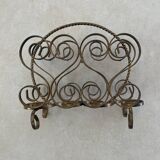 60s magazine rack in gold metal