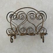 60s magazine rack in gold metal
