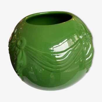 Art-deco green ball vase