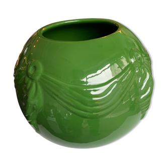 Art-deco green ball vase