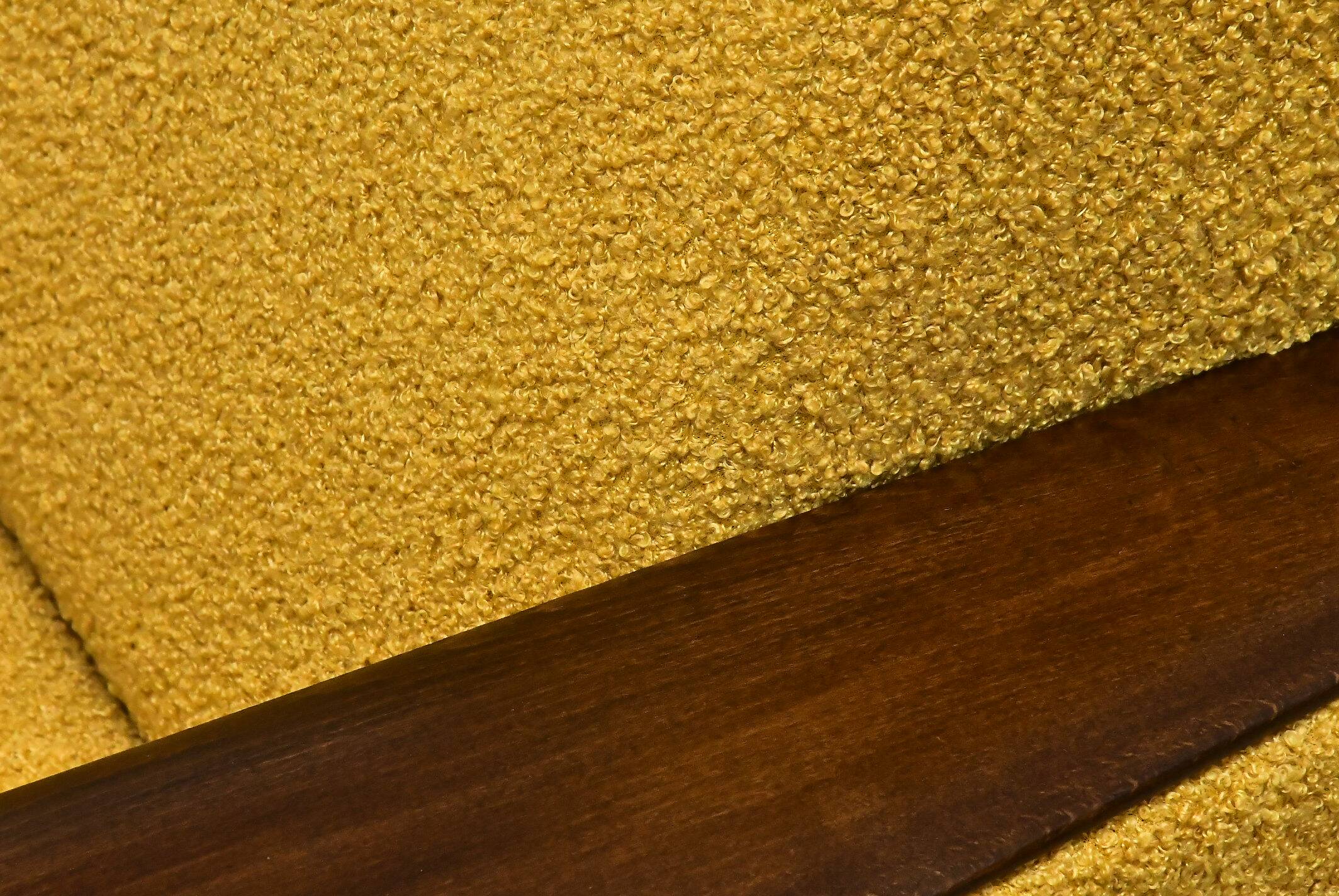 Scandinavian style yellow boucle folding sofa, 1960s