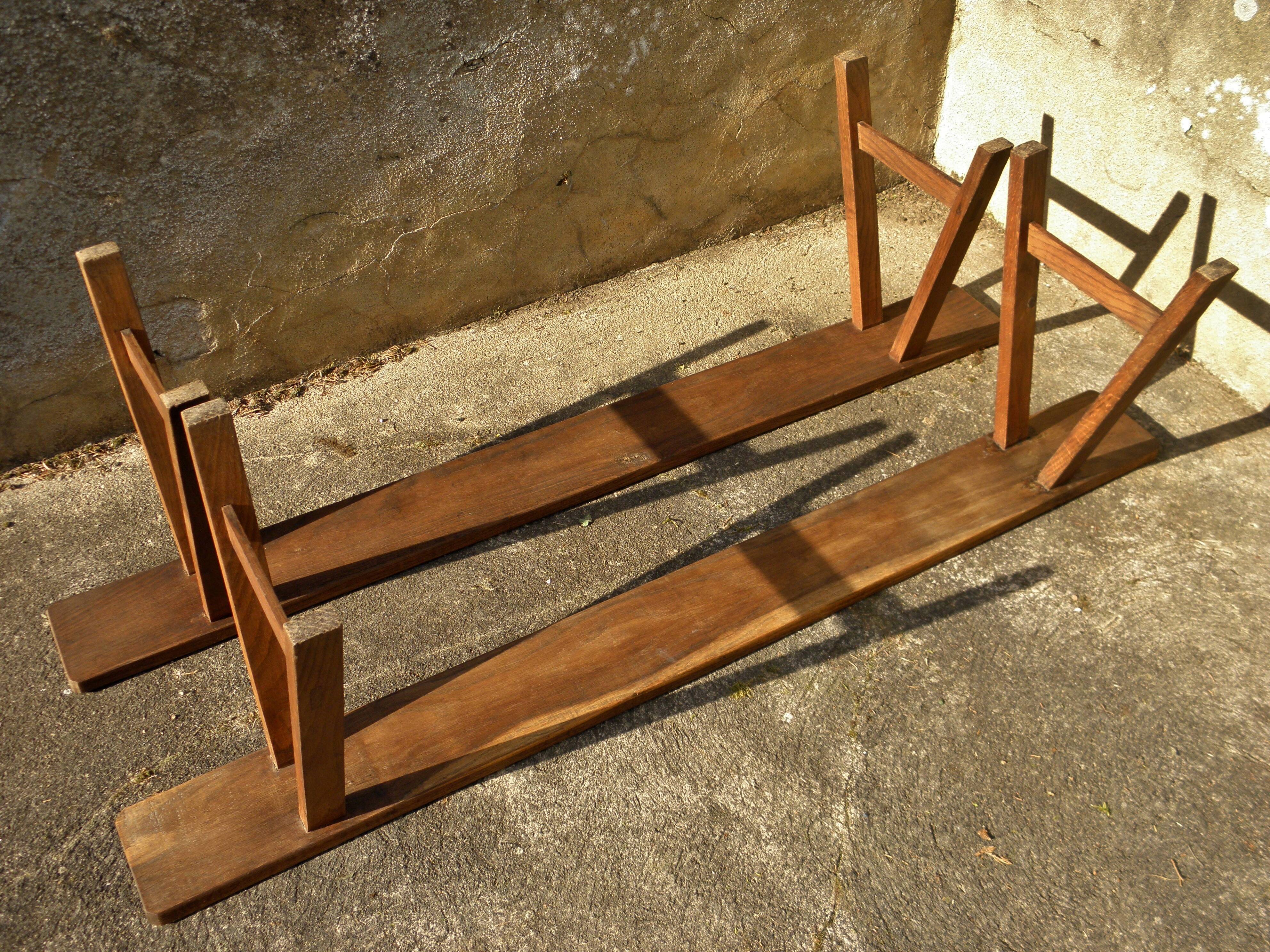 Paire de bancs de ferme 150 cm