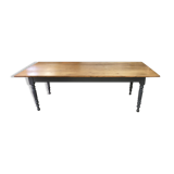 Large farm table 2m50 turned foot painted and waxed tray