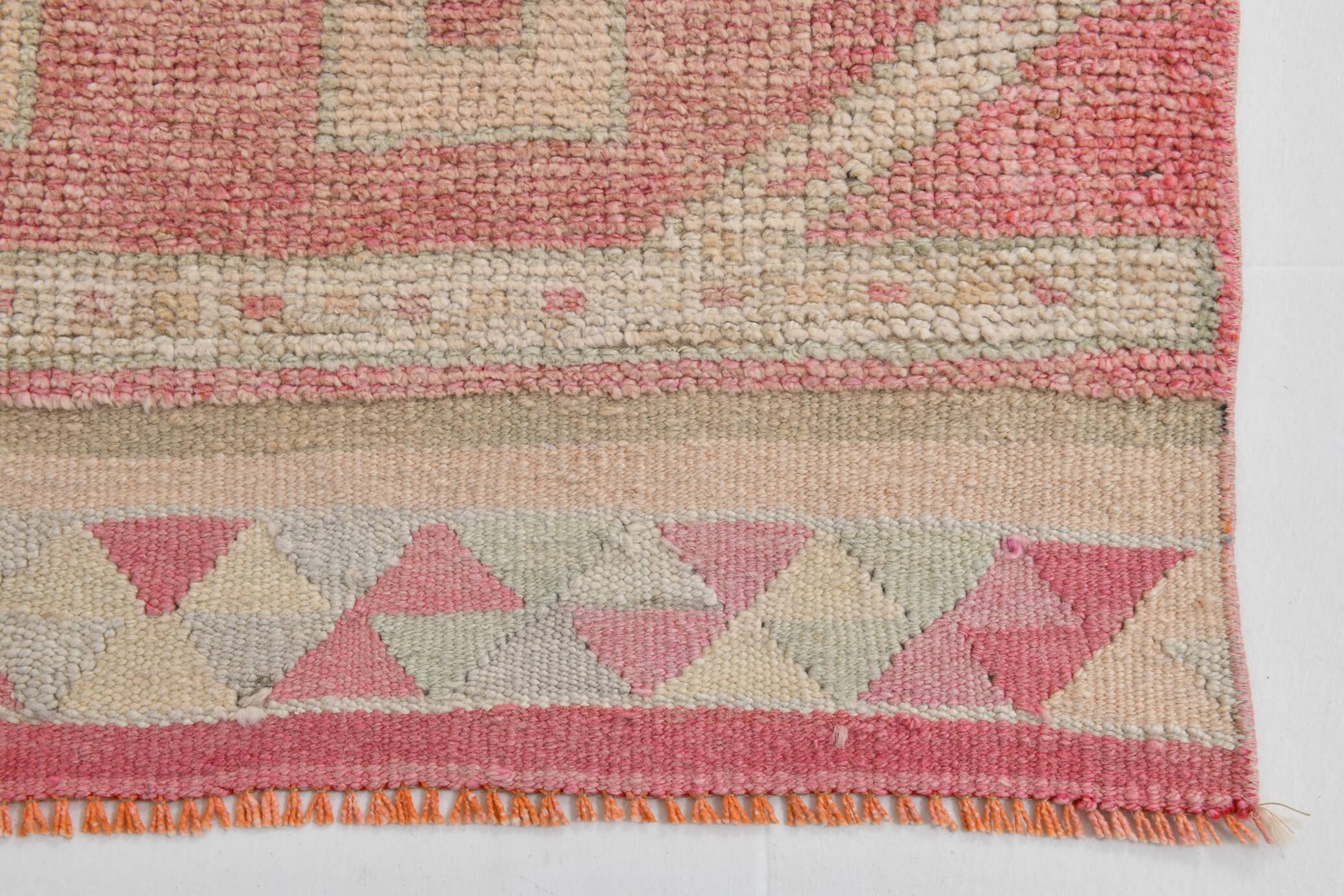 3x10 Soft Pink Turkish Vintage Runner Rug, 97x324Cm