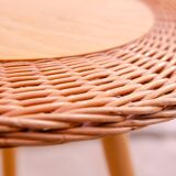 Mid century rattan coffe table by Jan Kalous for ÚLUV, 1960´s, Czechoslovakia