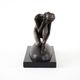 Art Deco female nude figurine – bronze-toned sculpture on geometric base, 1920s/1930s