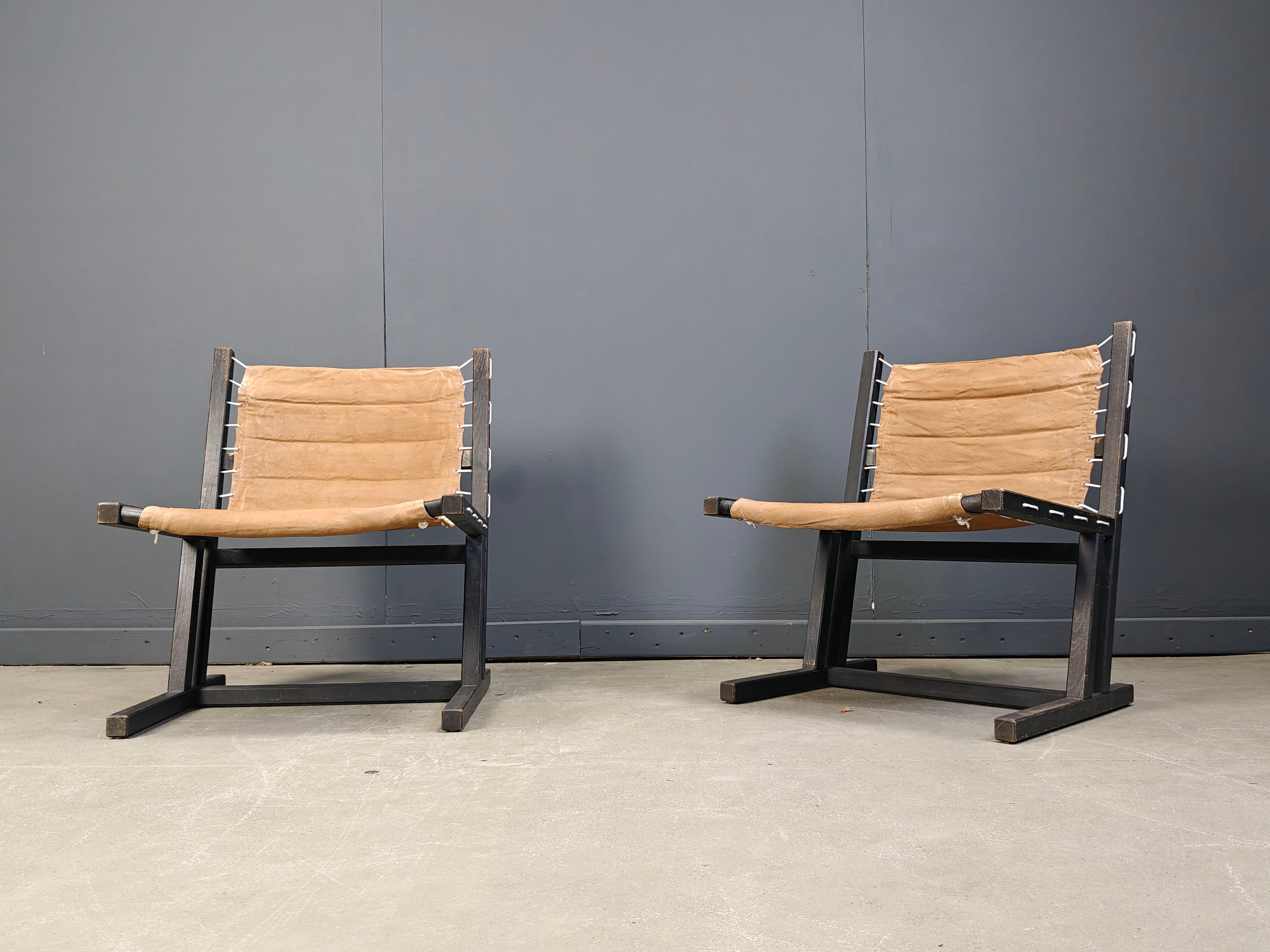 Pair of safari chairs by Casala, 1970s