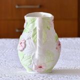 Hand-painted floral slip carafe