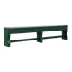 Rustic primitive green farmhouse bench in solid oak, France ca. 1900