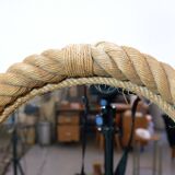 Round mirror with a rope frame, 35 cm.