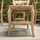8 rustic oak chairs with patina, straw seating, 1950s.