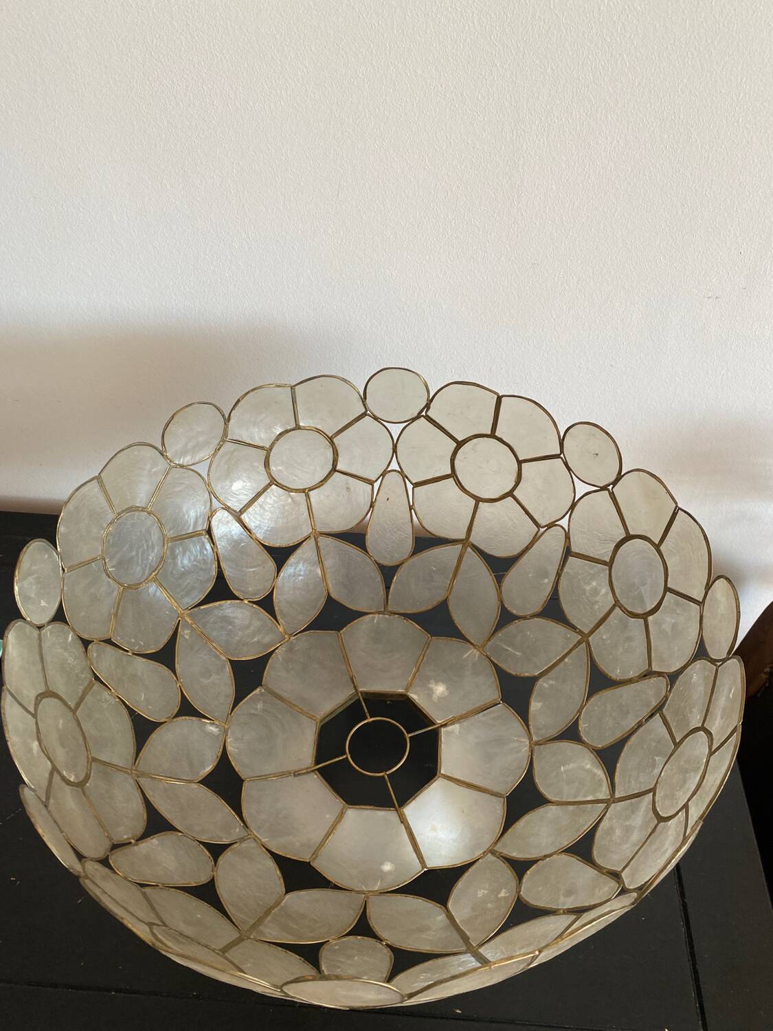 Tiffany style mother-of-pearl pendant light