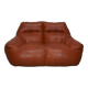 Pouf / Canapé 2 places en cuir patchwork vintage