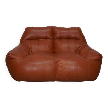 Vintage Patchwork Leather 2-seater Beanbag / Sofa
