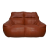 Pouf / Canapé 2 places en cuir patchwork vintage