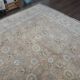 1970s Vintage Persian Handmade Wool Cotton Light Brown Area Rug 290x372
