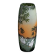 Large Legras Art Nouveau vase in acid-etched glass | Swan Lake