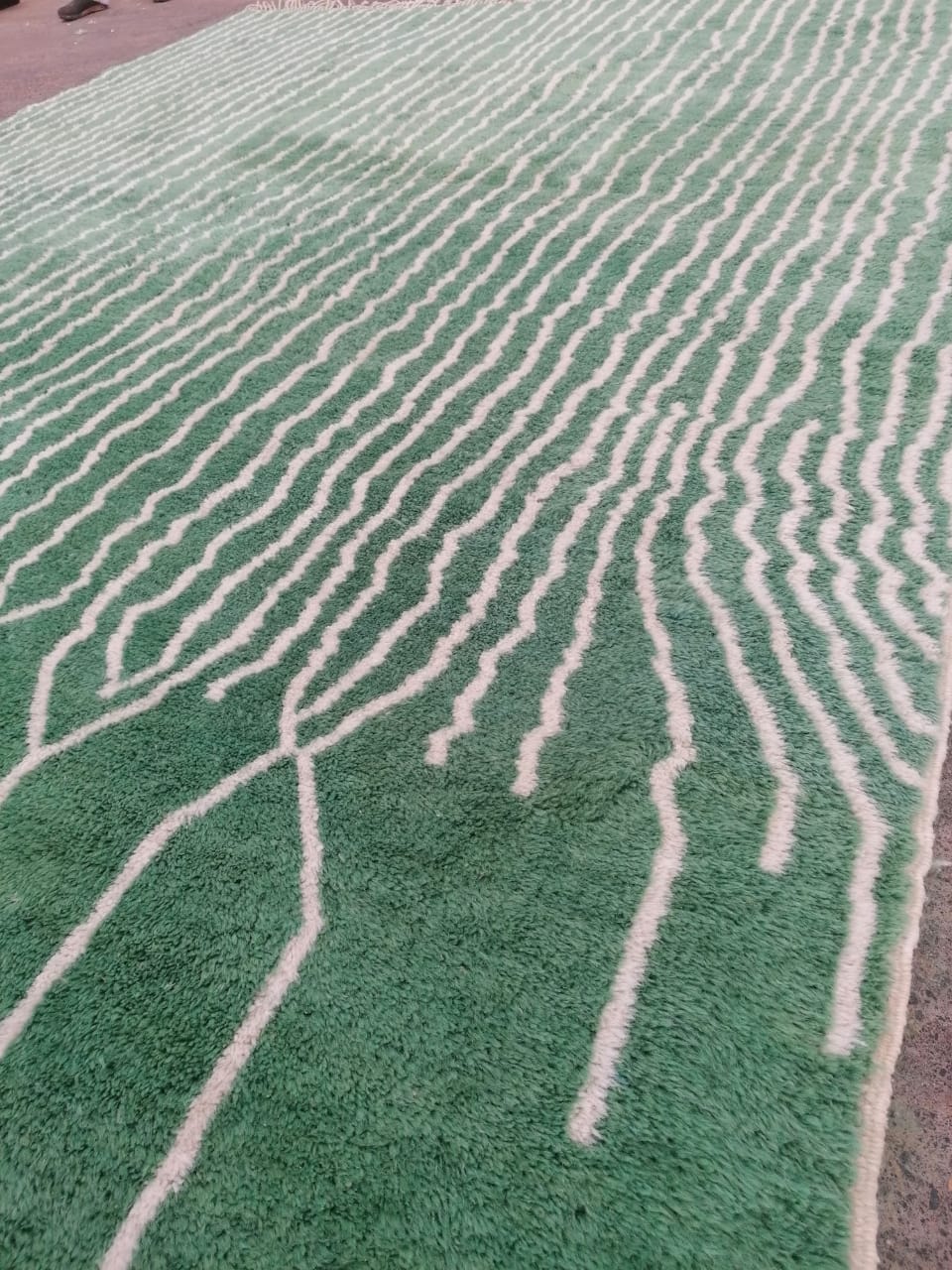 Authentic Green Berber Carpet Handmade 300x365