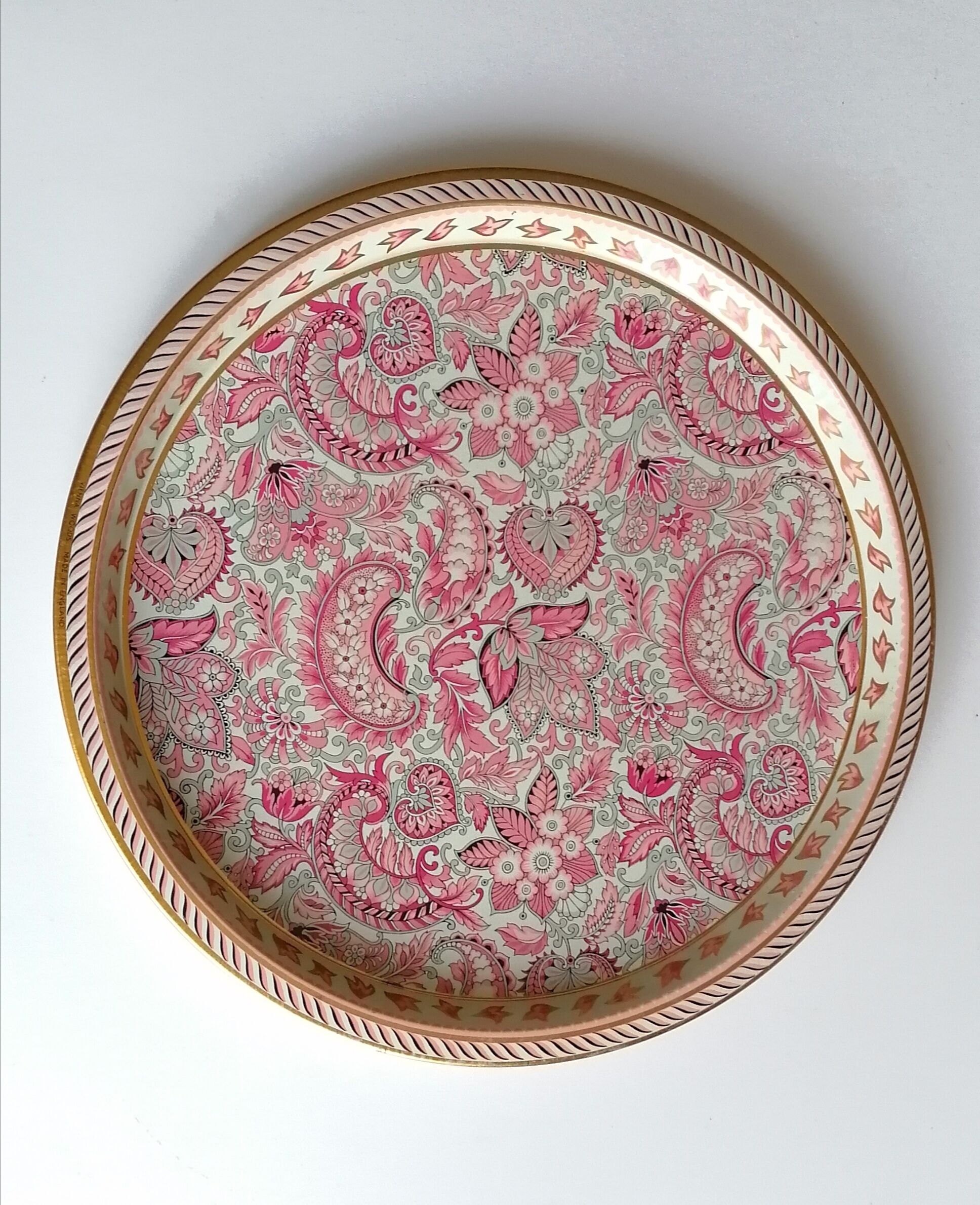 Metal tray Vienna Woods printed cachmire 70s