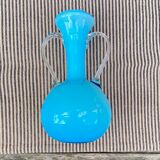 Opaline vase and blown glass