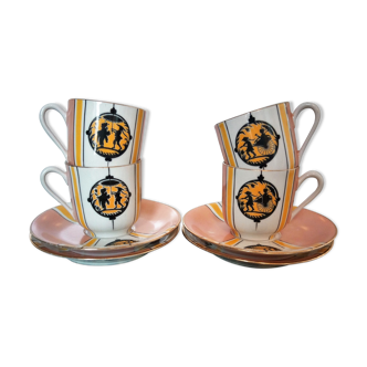 Suite de 4 tasses Limoges BRP