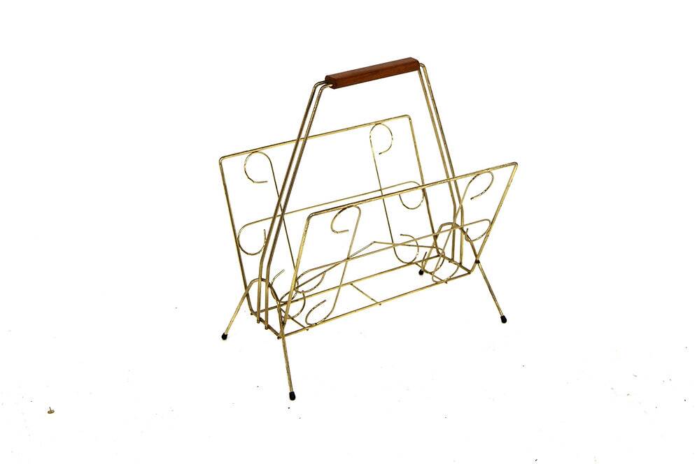 Porte-revues scandinave en métal, Suède, 1960