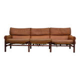 1960s, Scandinavian design by Arne Norell, sofa, model "Kontiki", original condition, leather, beech.