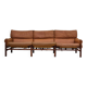 Années 1960, design scandinave par Arne Norell, canapé, modèle "Kontiki", état d'origine, cuir, hêtre.