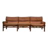 1960s, Scandinavian design by Arne Norell, sofa, model "Kontiki", original condition, leather, beech.