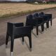 4 fauteuils noirs Plank Claudio Bellini Mon Ami