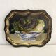 Large metal tray with cabbage pattern